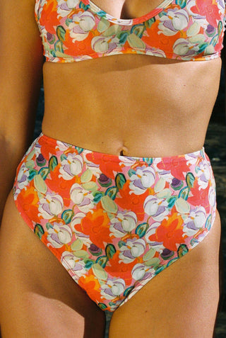 High Waisted Bottom - Purple Bloom